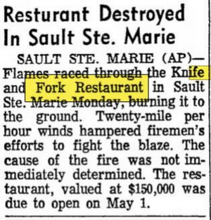 Knife & Fork Restaurant - April 1967 Fire At Unfinished Restaurant (newer photo)
